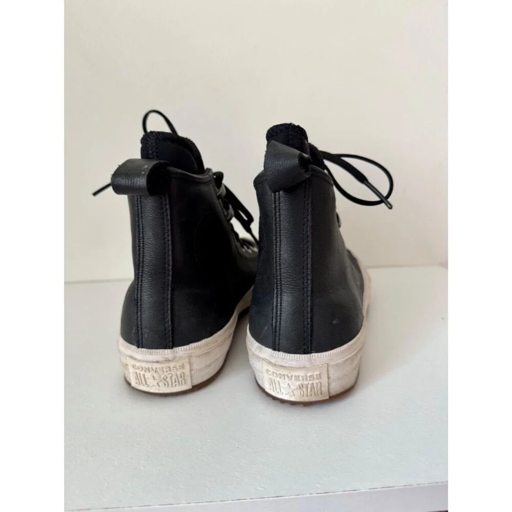 Converse Chuck Taylor All Star Waterproof Leather Boot High Top Black Women's 8